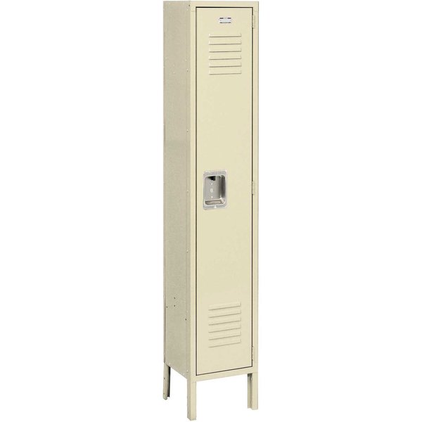 Global Industrial Single Tier Locker, 12x12x60, 1 Door Unassembled, Tan 254109TN